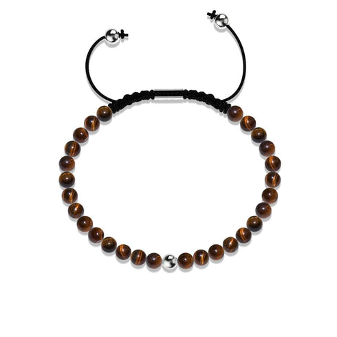 Tigerauge | 925er Sterlingsilber | Makramee-Armband mit Fokus-Edelstein